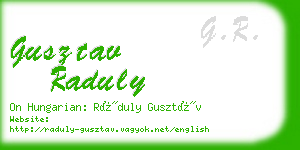 gusztav raduly business card